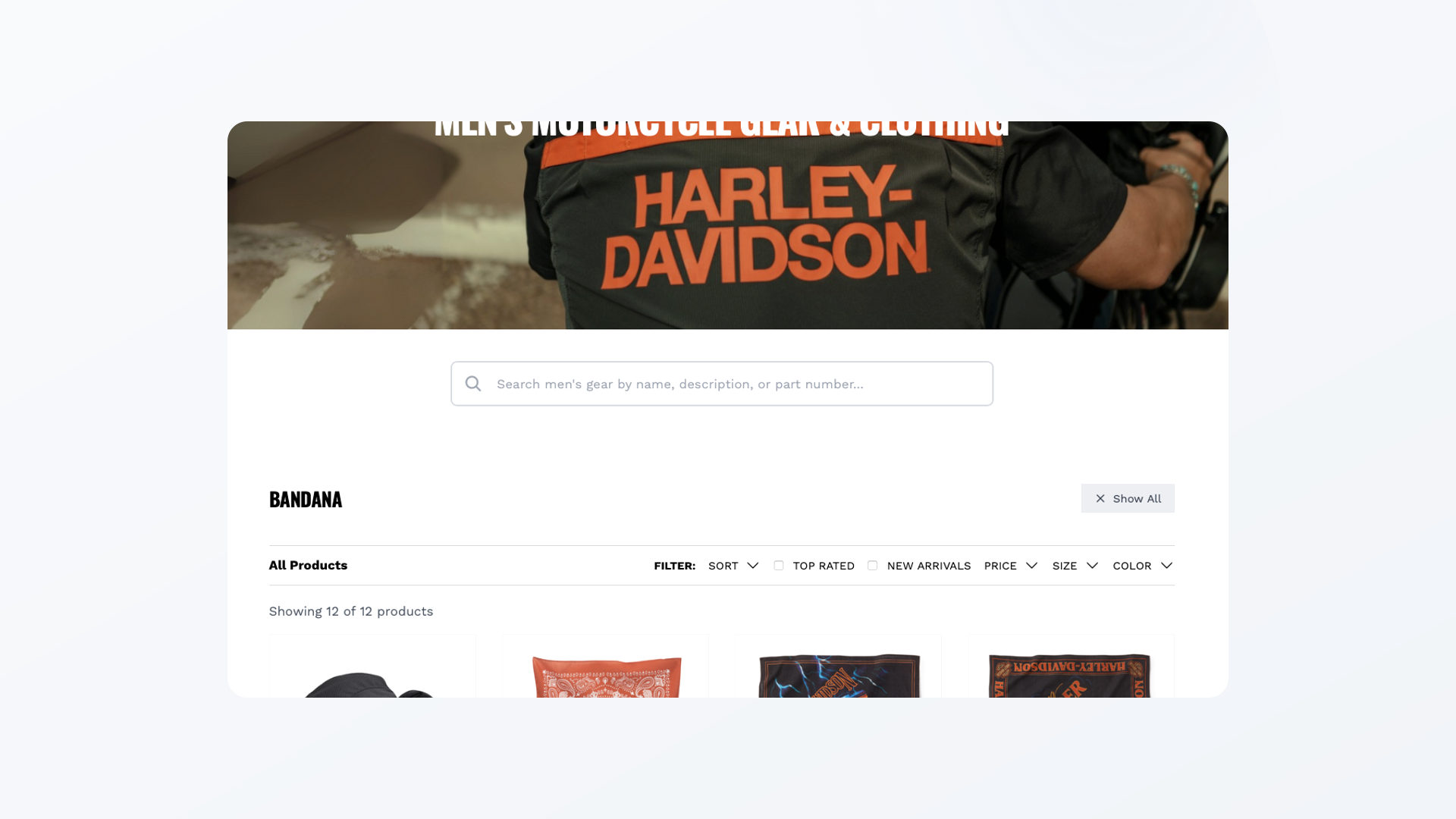 Two-Wheeler E-Commerce Platform Interface